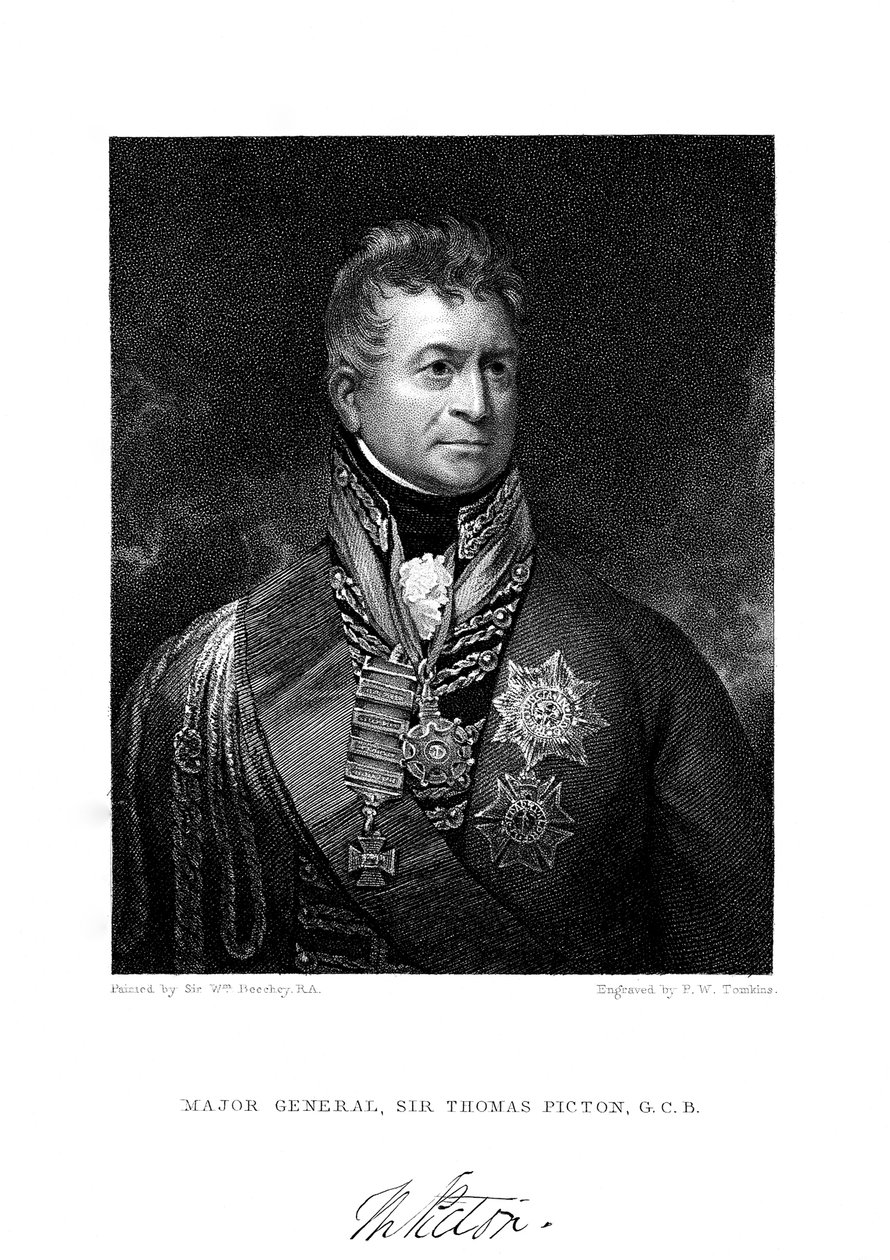Sir Thomas Picton, britisk soldat, 1800-tallet. af Peltro William Tomkins
