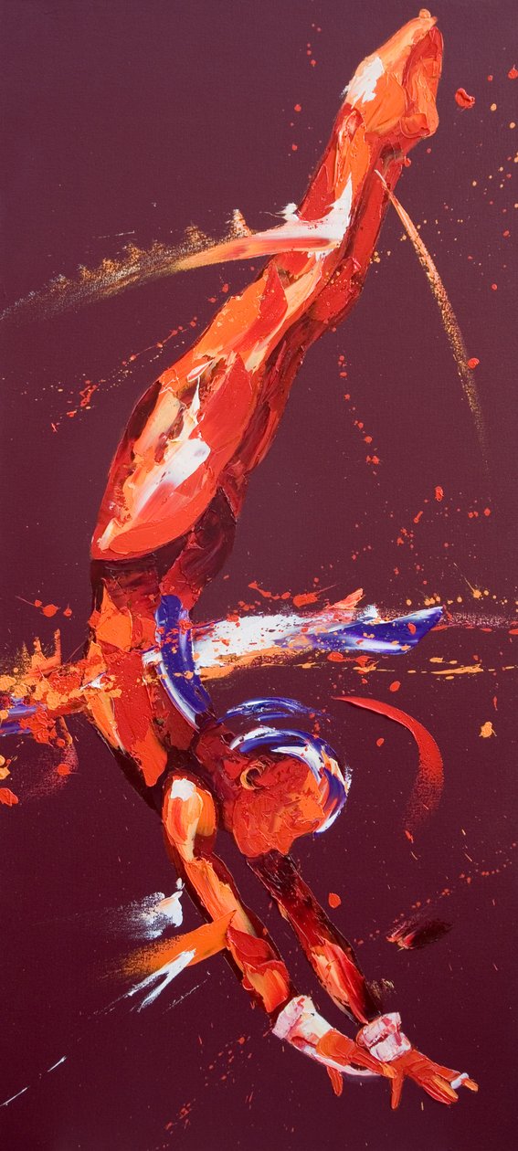Gymnast Five, 2011 (olie på lærred) af Penny Warden