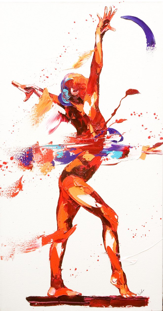 Gymnast Four, 2010 (olie på lærred) af Penny Warden
