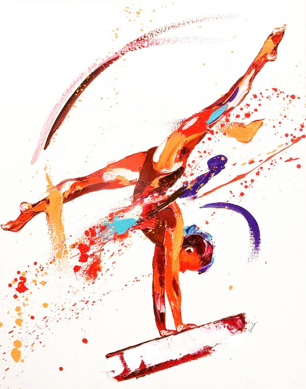 Gymnast One, 2010 (olie på lærred) af Penny Warden