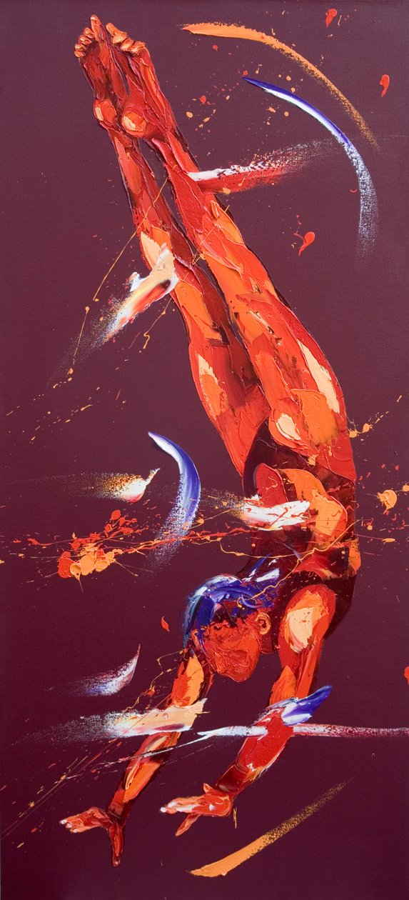 Gymnast Seven, 2011 (olie på lærred) af Penny Warden