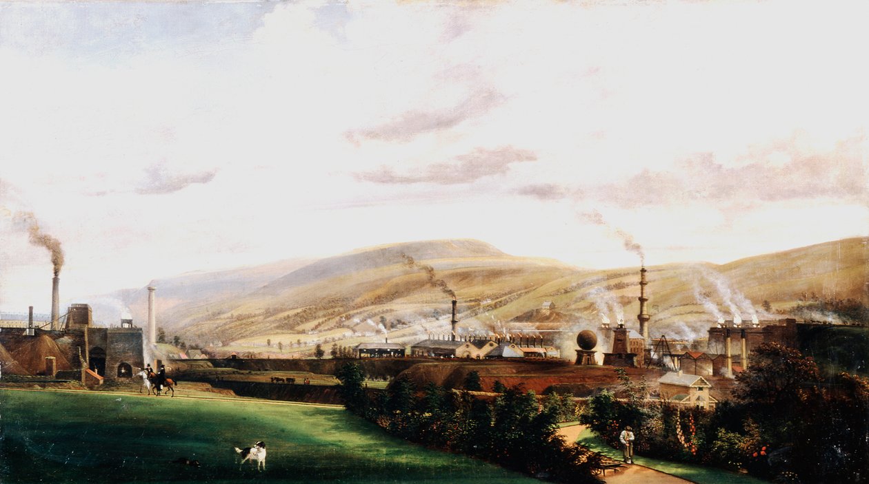 Industrielt landskab, Wales, 1800-tallet af Penry Williams
