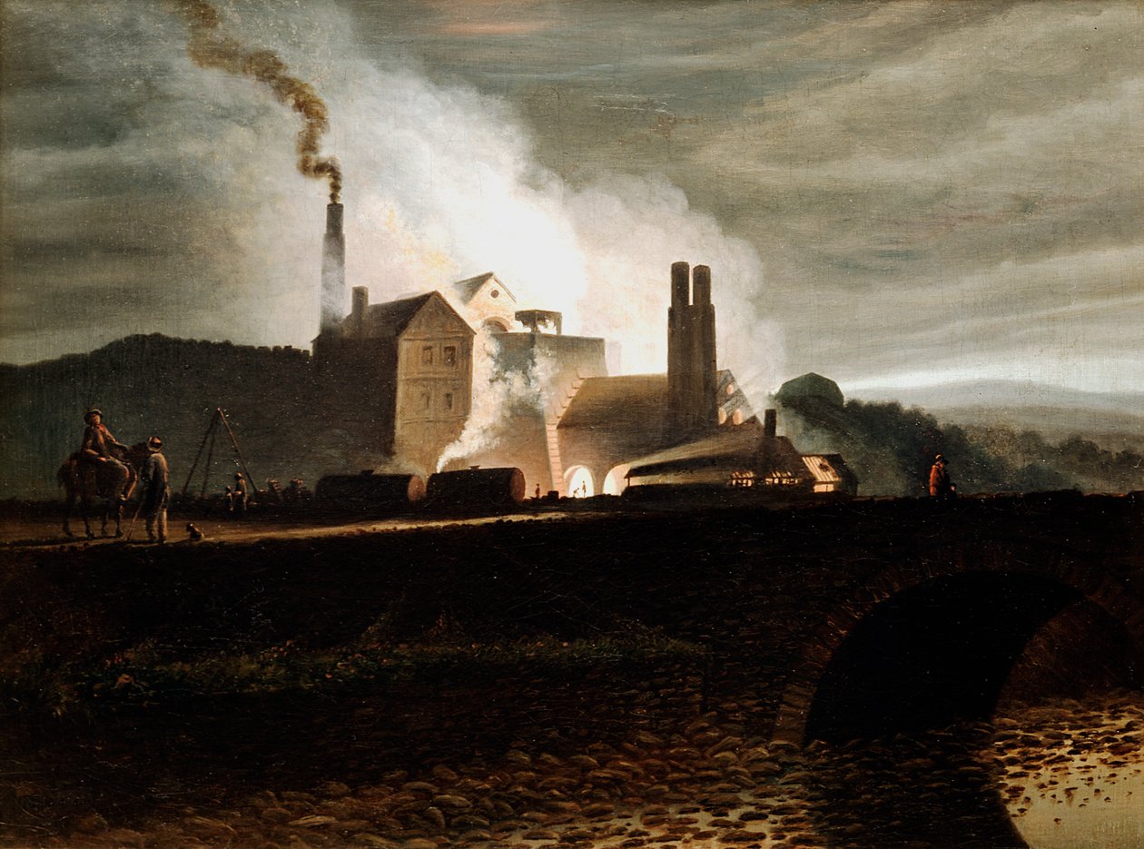 Industrielt landskab, Wales, 1800-tallet af Penry Williams
