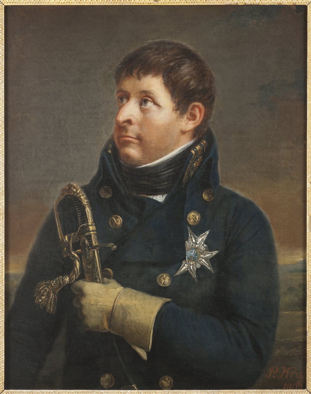 Le prince Charles Auguste de Suede, dansk general - Portræt af Christian August af Schleswig-Holstein-Sonderburg-Augustenborg (1768-1810), af Krafft, Per, den Yngre (1777-1863). Olie på lærred af Per  Krafft