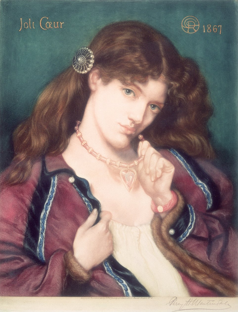 Pretty Heart, efter Dante Gabriel Rossetti (1828-82), 1867 af Percy Martindale
