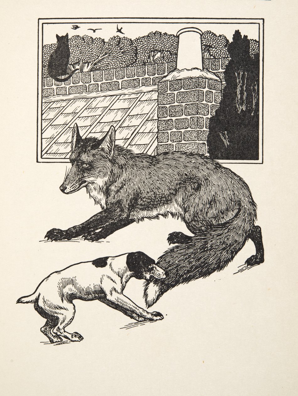 Fox Chasing, fra A Hundred Anecdotes of Animals, udg. 1924 af Percy J. Billingshurst