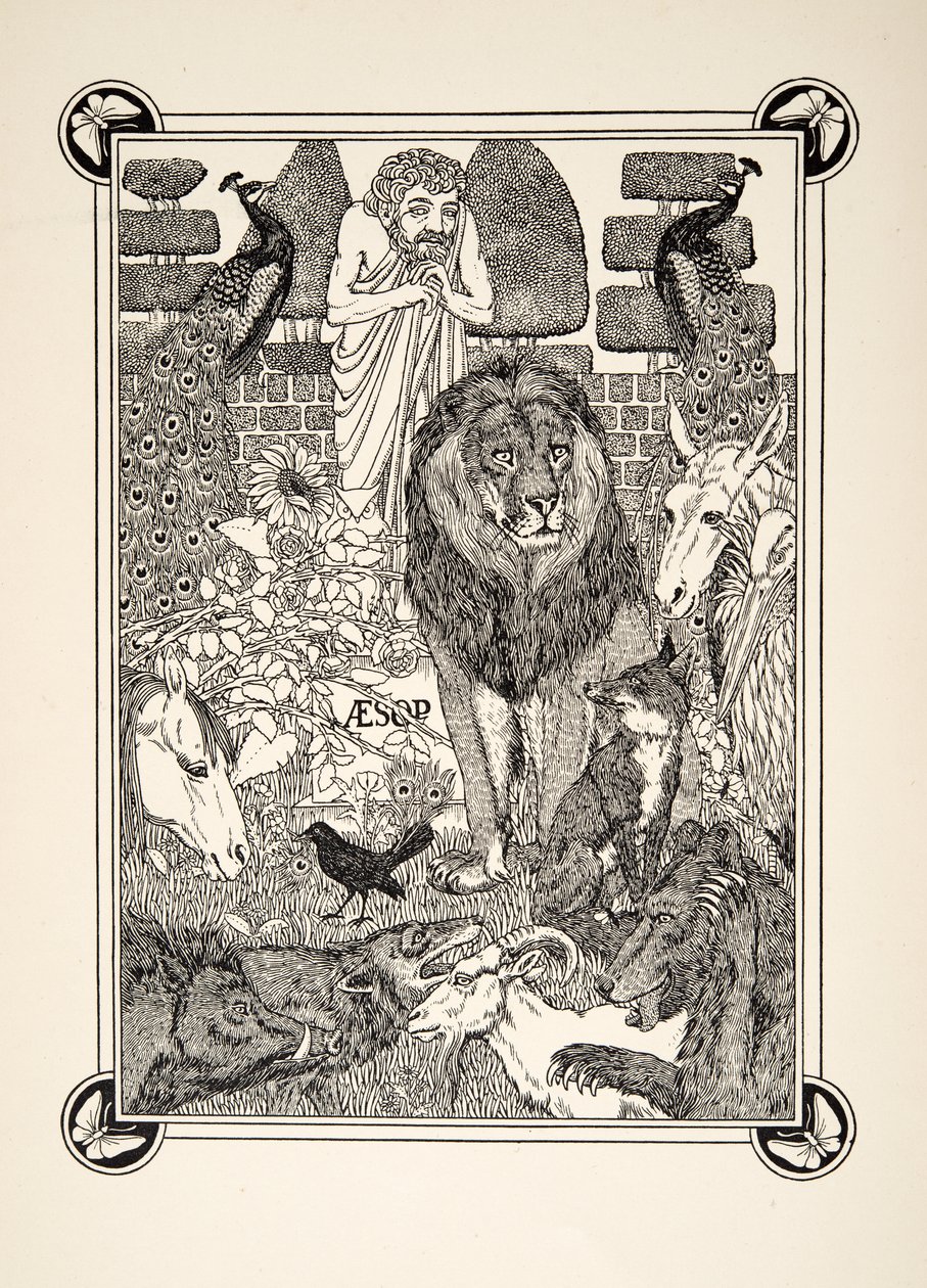 Frontispice, fra A Hundred Fables of Aesop, udgivet i 1903 af Percy J. Billingshurst