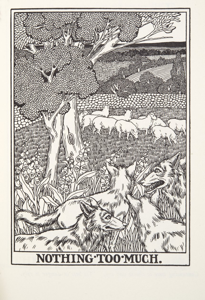 Nothing Too Much, fra Fontaine Fables, pub. 1905 (gravering) af Percy J. Billingshurst