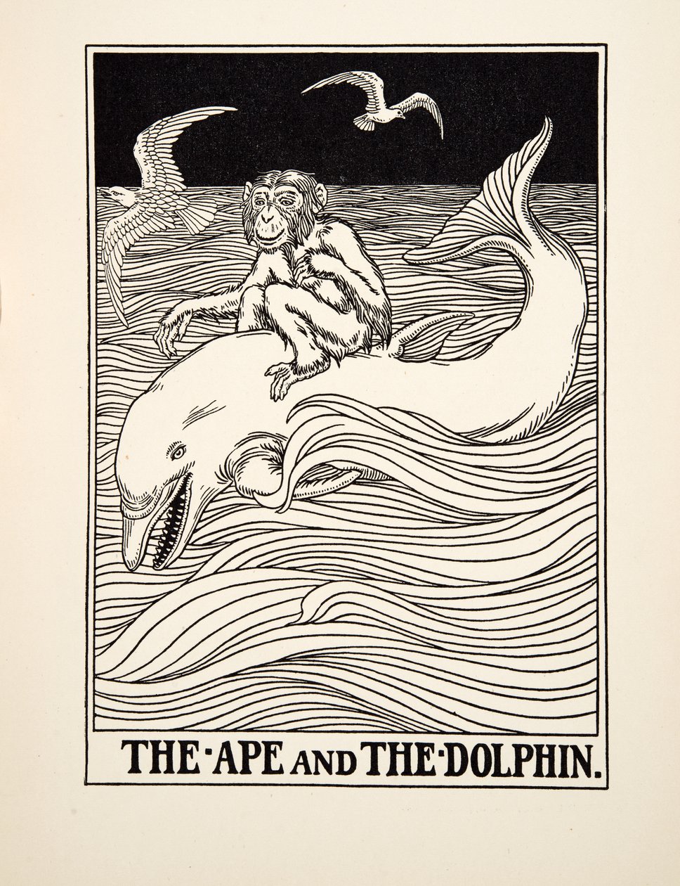 The Ape and the Dolphin, fra A Hundred Fables of Aesop, pub.1903 af Percy J. Billingshurst