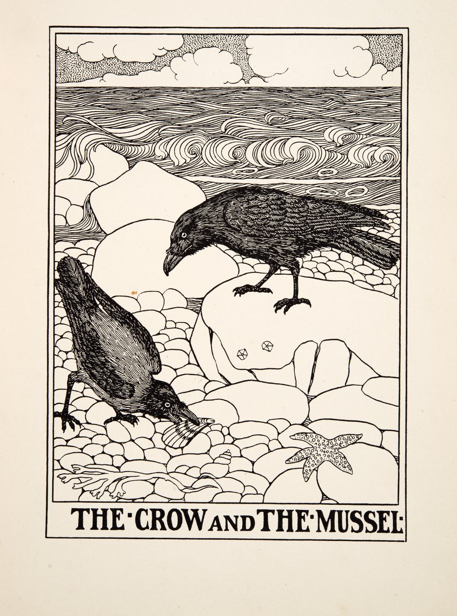 The Crow and the Mussel, fra A Hundred Fables of Aesop, pub.1903 af Percy J. Billingshurst