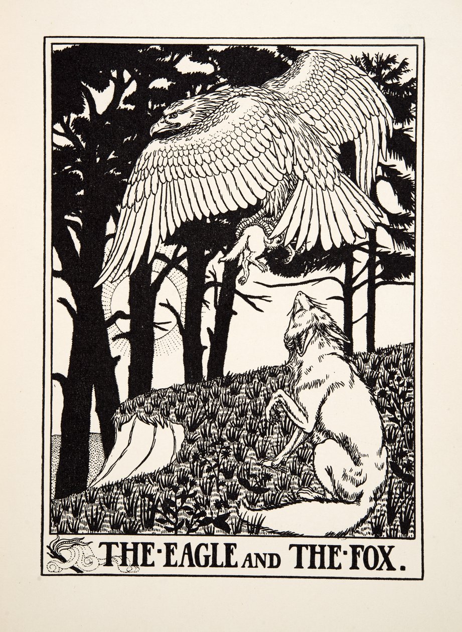 The Eagle and the Fox, fra A Hundred Fables of Aesop, pub.1903 af Percy J. Billingshurst