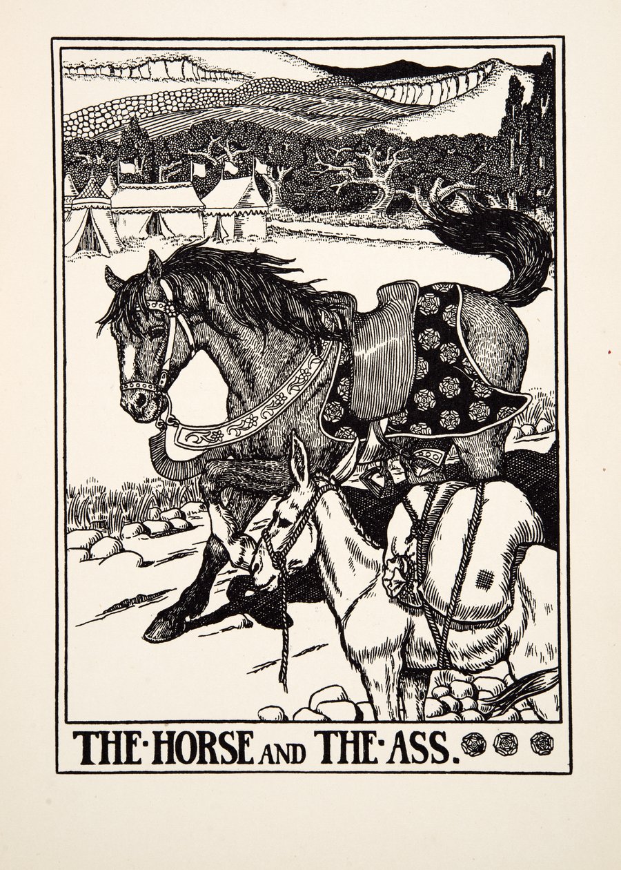 The Horse and the Ass, fra A Hundred Fables of Aesop, pub.1903 af Percy J. Billingshurst