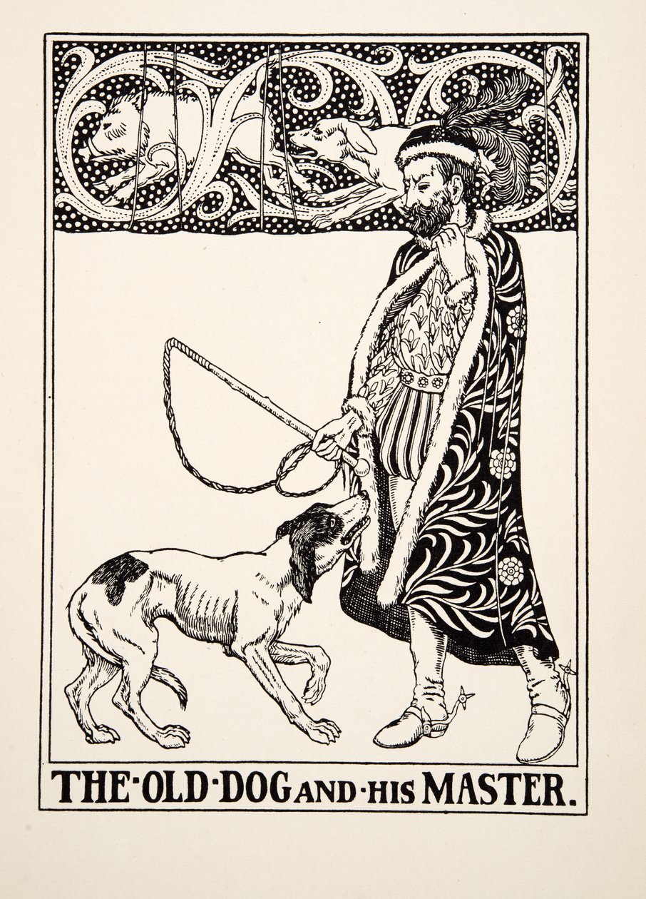 The Old Dog and his Master, fra A Hundred Fables of Aesop, pub.1903 af Percy J. Billingshurst