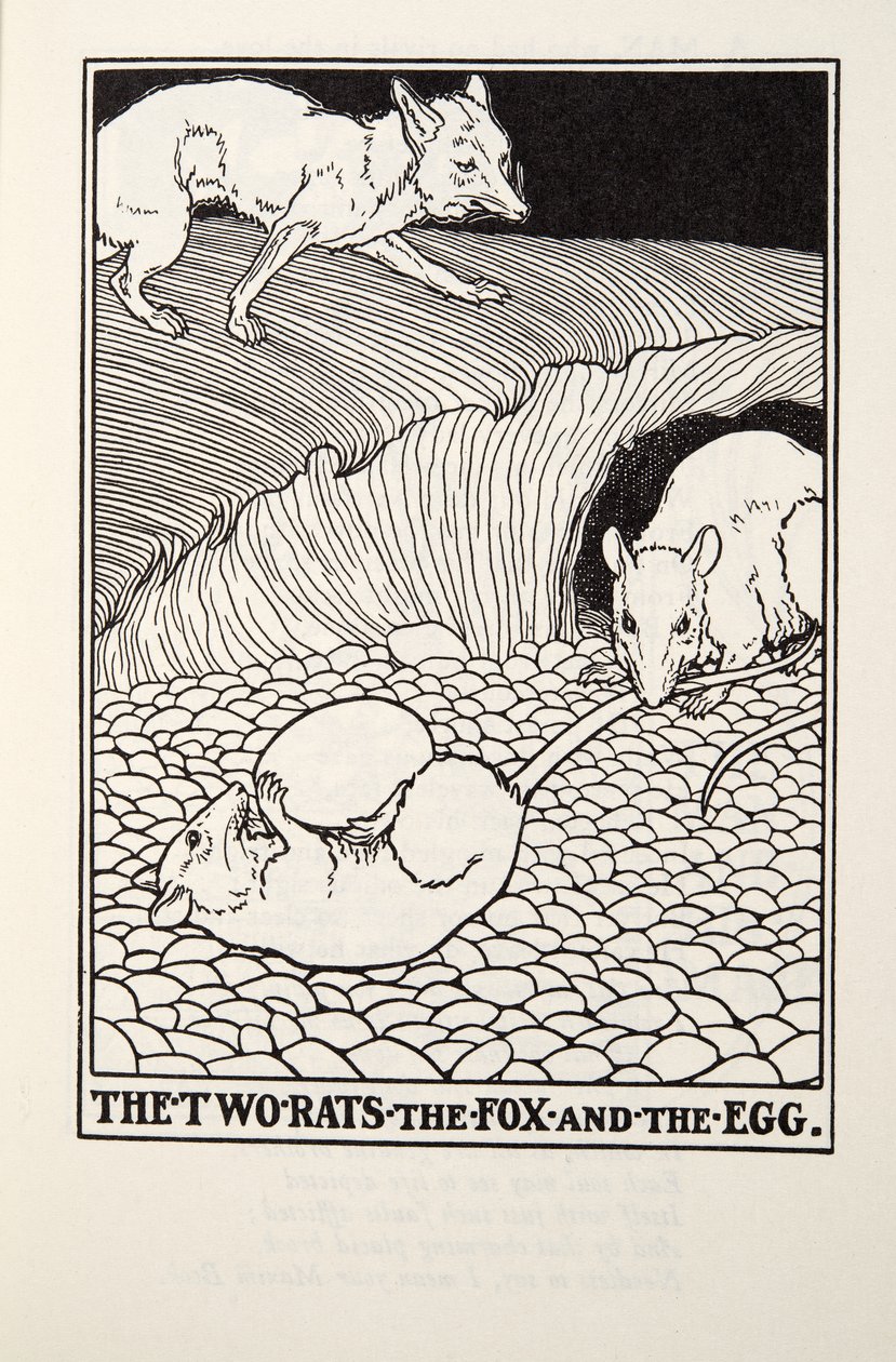De to rotter, ræven og ægget, fra Fontaine Fables, pub. 1905 af Percy J. Billingshurst
