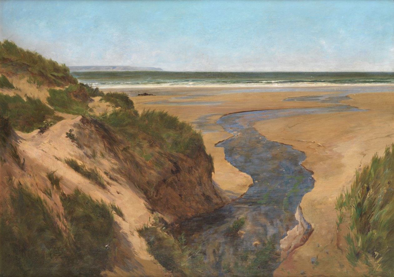 Croyde Sands, Summertime (Olie på lærred) af Peregrine Mulvogue Feeney