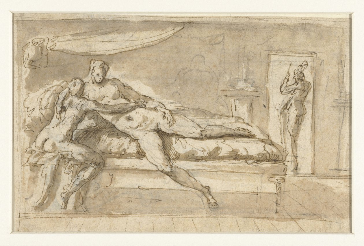 Amor og Psyche i et værelse af Perino del Vaga (possibly)