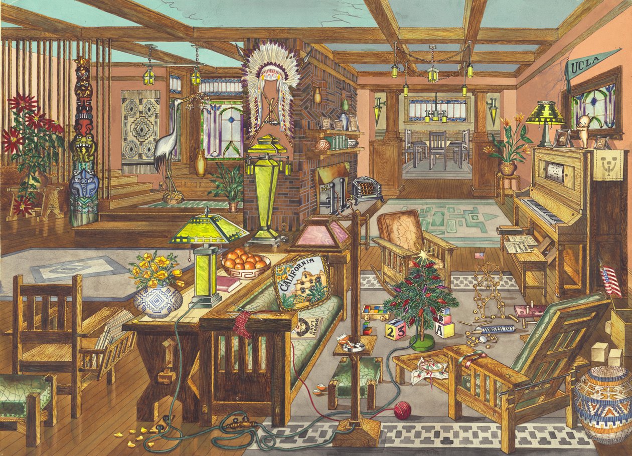 California Mission Style Interiør, 1946. af Perkins Harnly