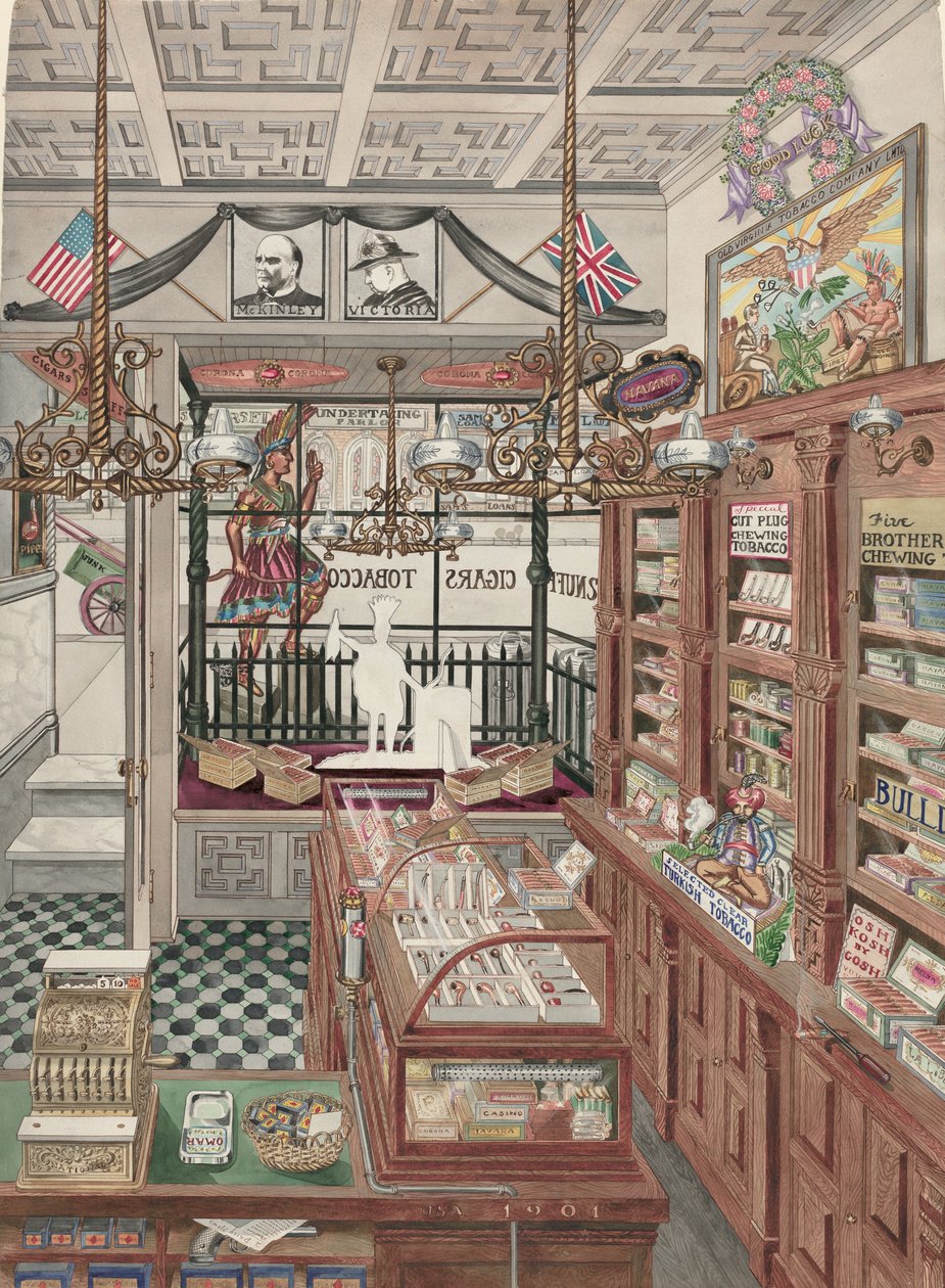 Cigarforretning, 1901 af Perkins Harnly