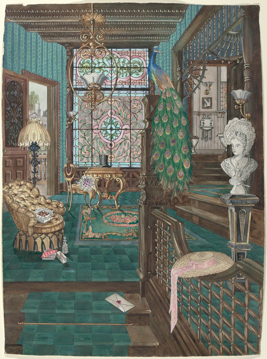 Anden sals trapperepos og hall, 19351942. af Perkins Harnly