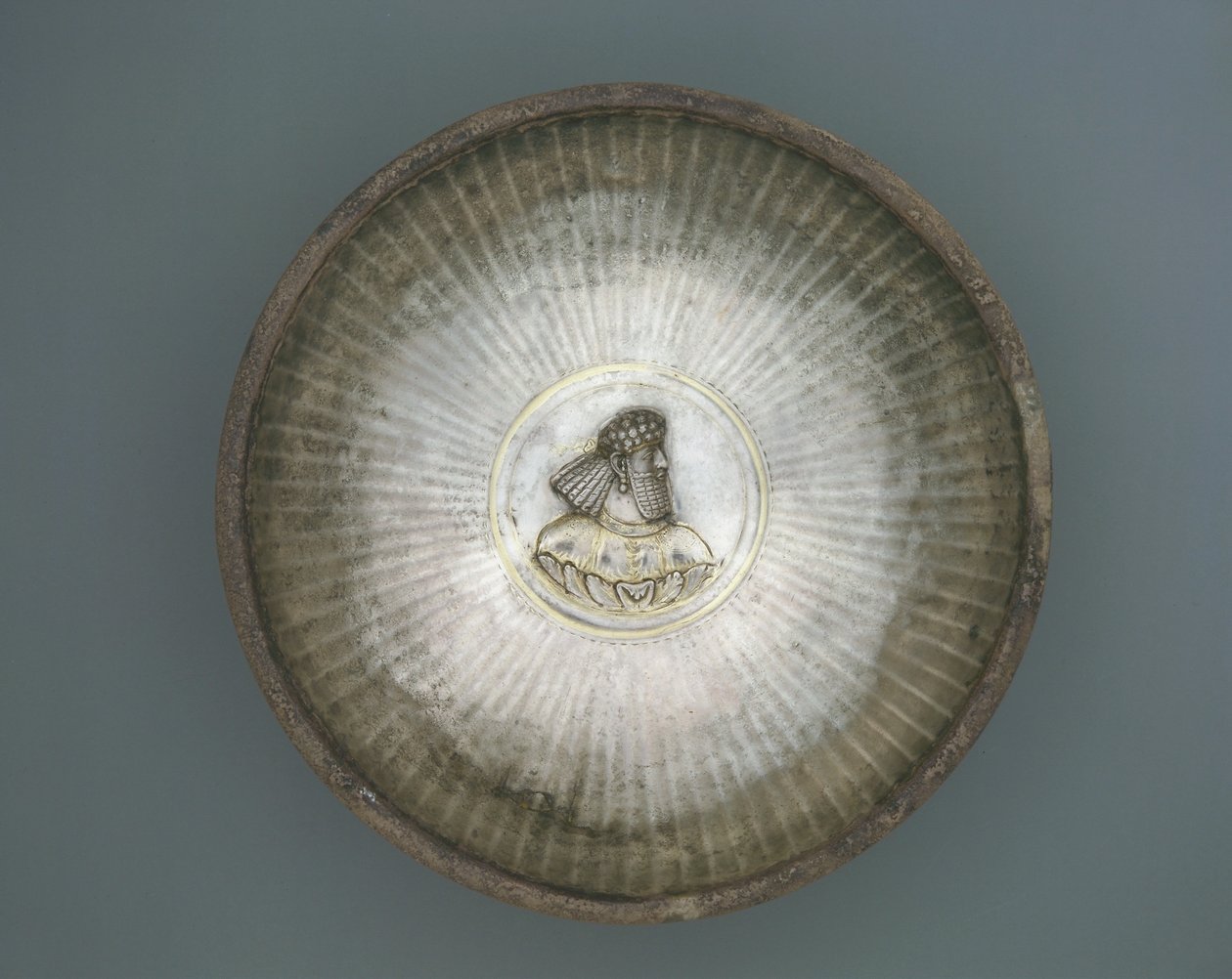 Skål, Iran, Sasanian Period (sølv og forgyldt) af Persian