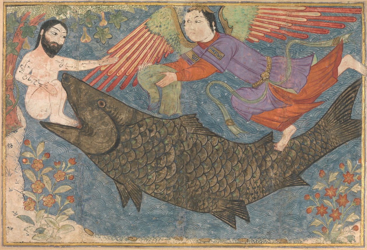 Jonas and the Whale, ca.1400 af Persian School