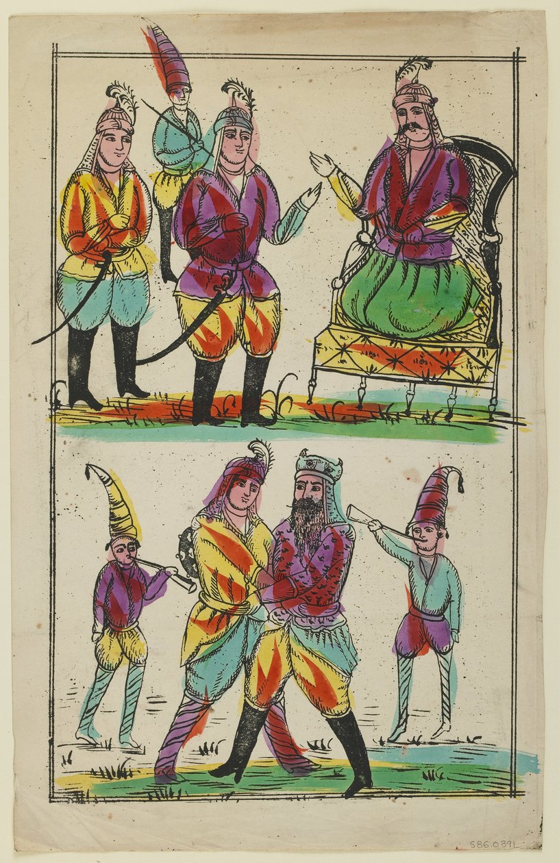 Scene fra "Shahnama" af Persian School