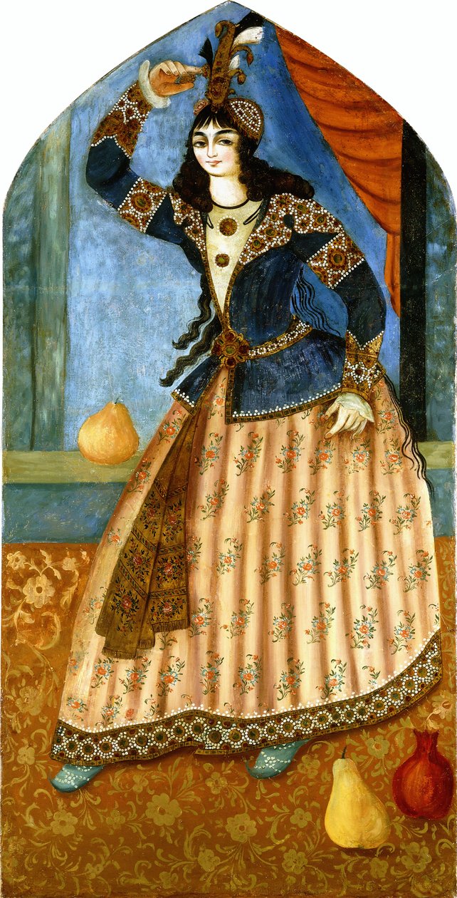 En dansende pige, ca. 1850-1900 af Persian School