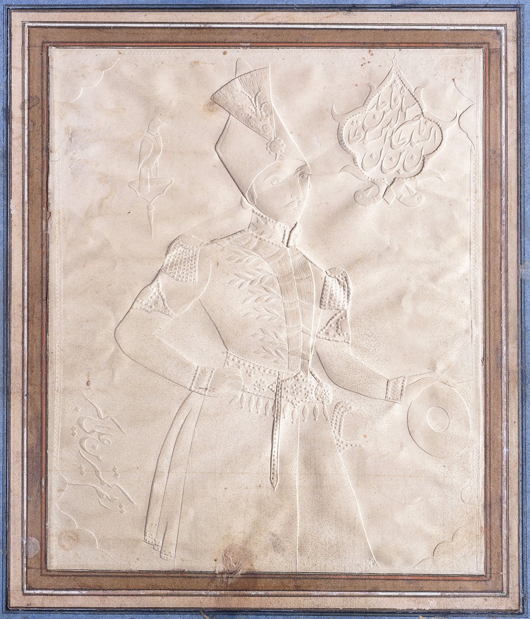 En Khat-ti-Nakhon-skitse af Nasral-Din Shah af Persian School