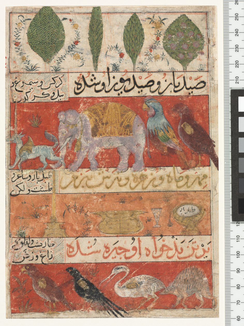 Dyr, fugle og planter, Ilkhanid-perioden, 1341 af Persian School