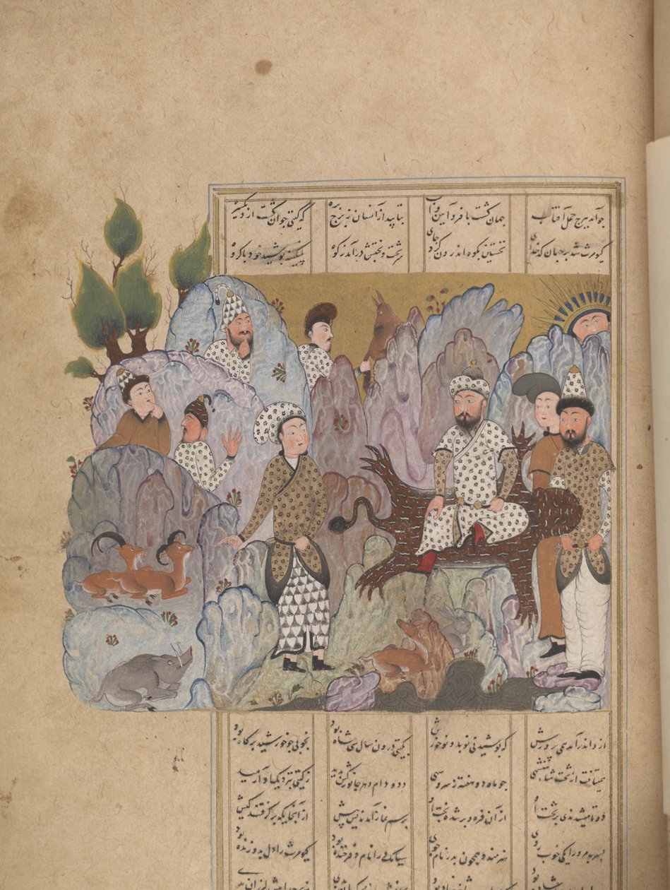 Bahram Gur vinder kronen, fra en Shahnama, 1518 af Persian School