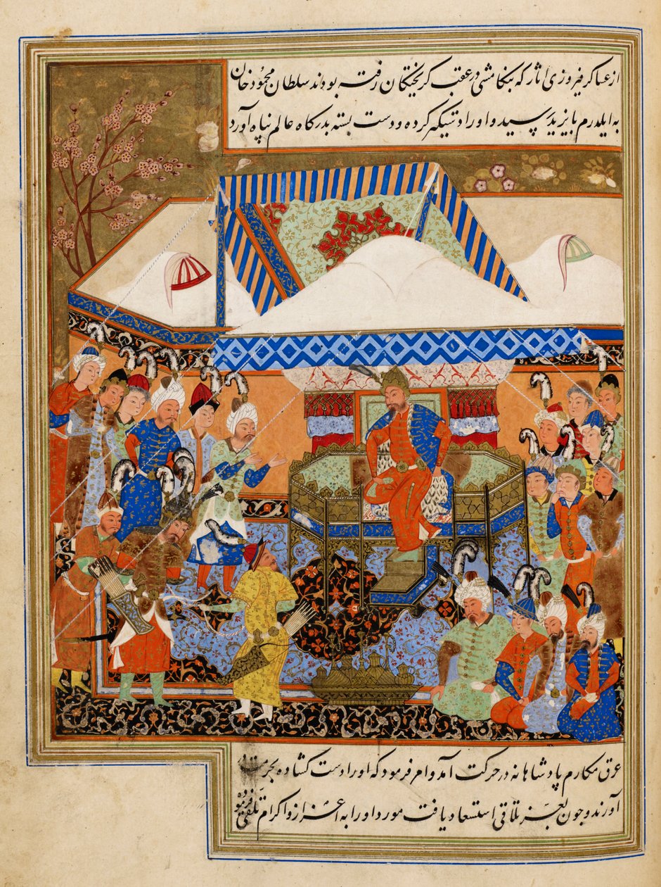 Bayazid I bragte for Timur efter slaget ved Ankara (1402) illustration fra 