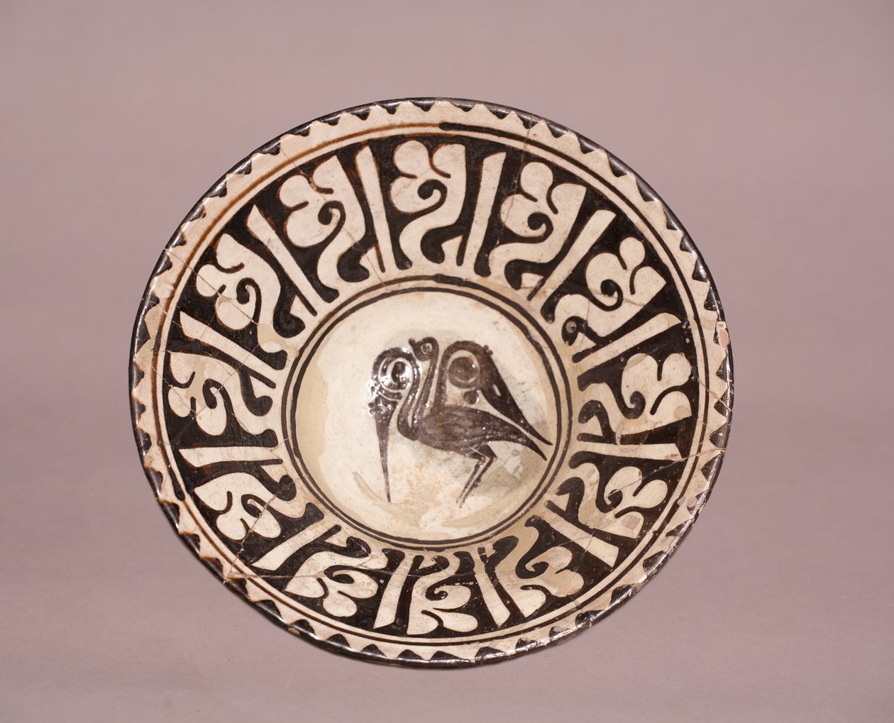 Skål (med fugledesign) (keramik) af Persian School
