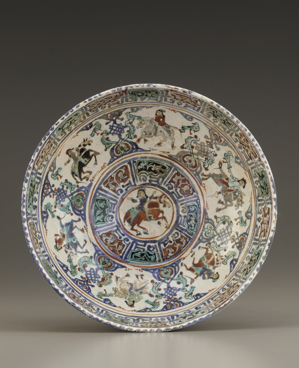 Bowl, Kashan, Iran, Saljuq-dynastiet, slutningen af det 12.-begyndelsen af det 13. århundrede (keramik) af Persian School