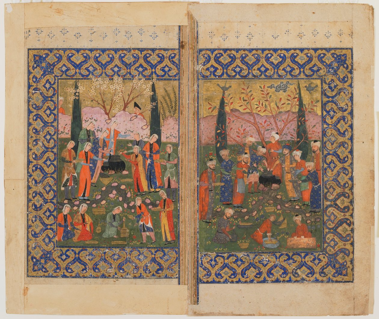 Folio fra en uidentificeret tekst; bagside: Sulayman Enthroned, Shiraz, Iran, ca. 1560-70 af Persian School