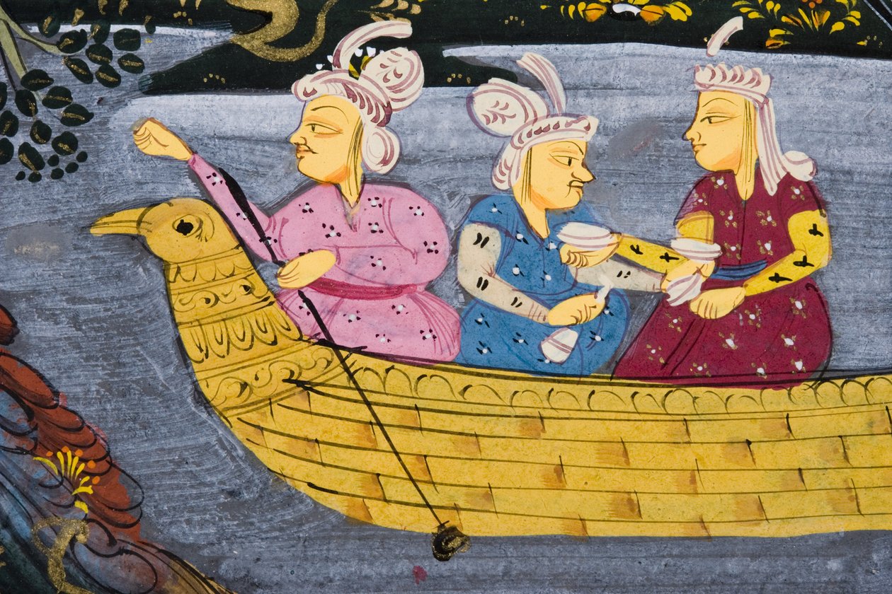 Jagtscene (ugennemsigtigt wc på papir) (detalje af 272918) af Persian School