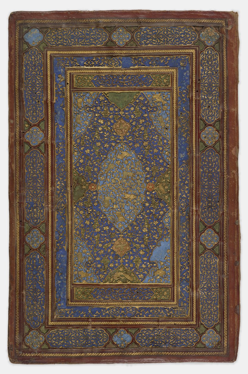 Indersiden af et bogomslag, 1500-30 af Persian School