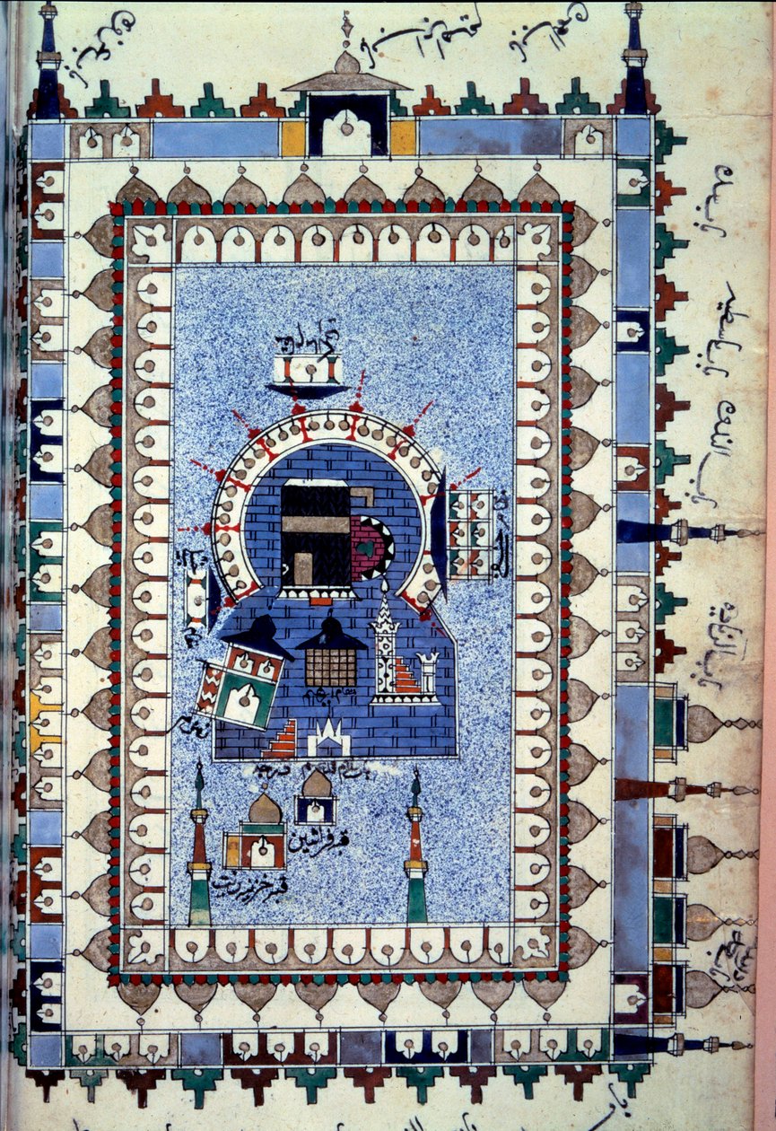 Islam: udsigt over den kubiske bygning Kaaba (Ka