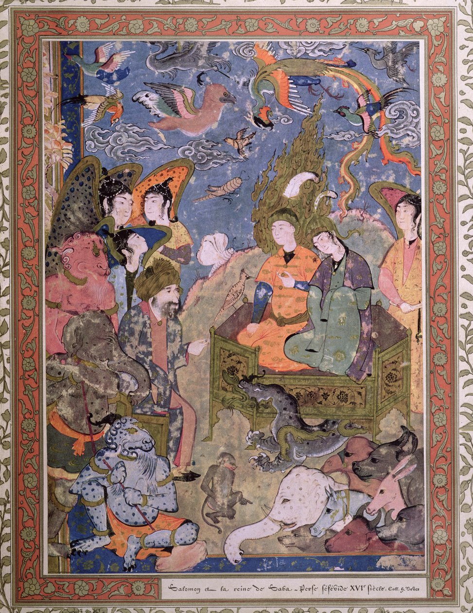 Kong Salomon og dronningen af Saba, efter en original miniature af Persian School