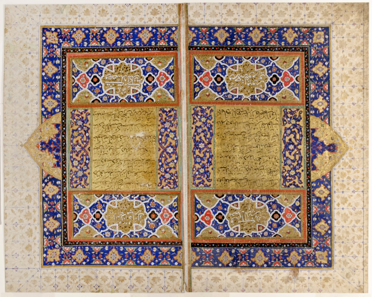Koran frontispice (ugennemsigtigt toilet, blæk og guld på papir) af Persian School