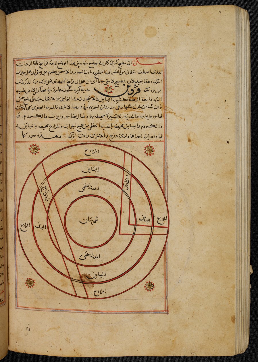 MS eller. 3623, fol. 119b Byplan for byen Qazvin, illustration fra 