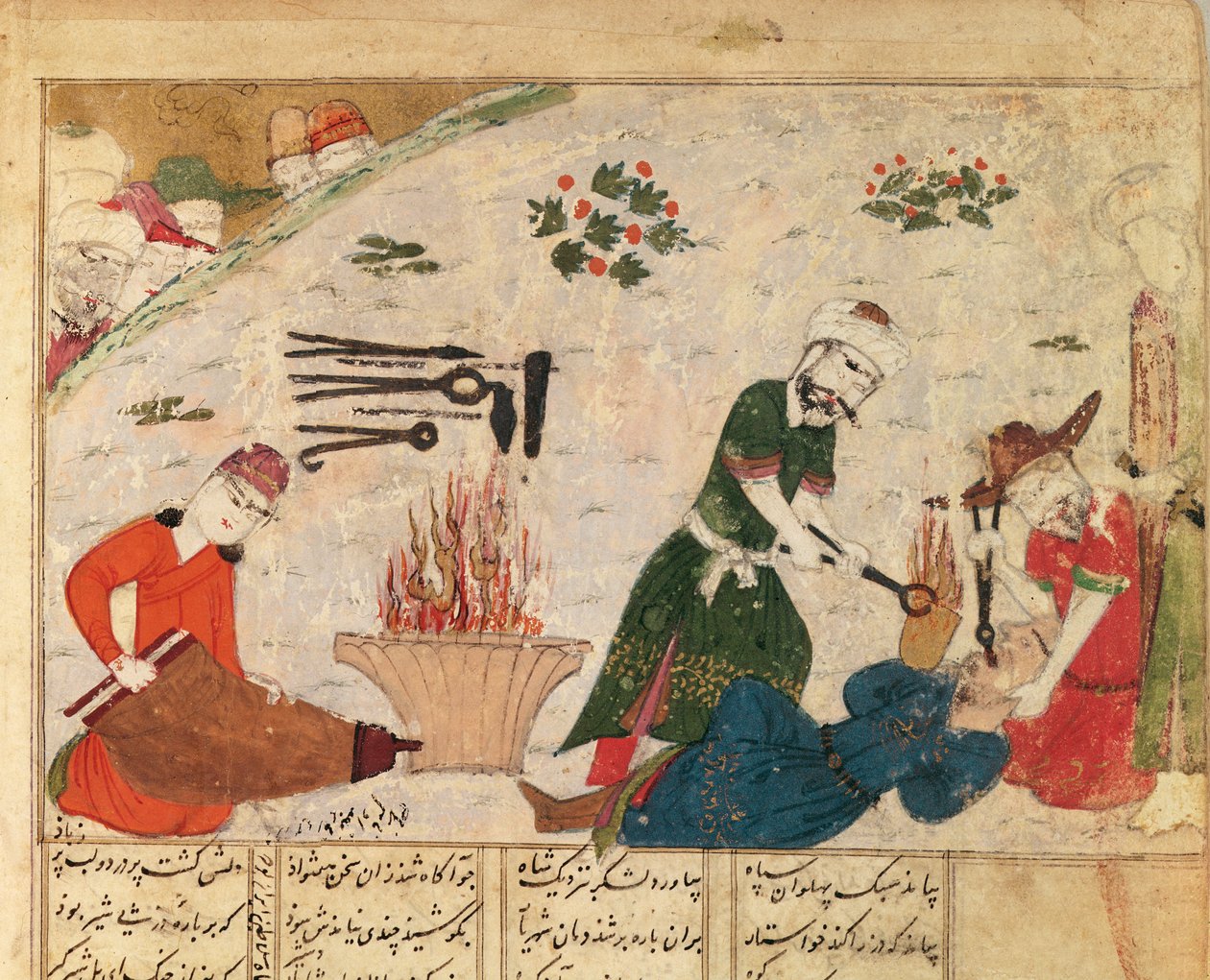 Ms Supp Pers 493 fol.363v Tortur af en af Haftvads vagter, fra Shahnama (Kongernes Bog) af Abul-Qasim Manur Firdawsi (ca.934-c.1020) af Persian School