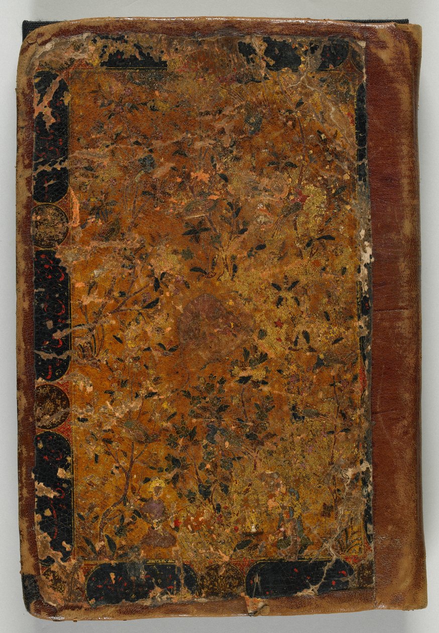 Originalt bind fra S1986.44.1, muligvis Tabriz, Iran, Safavid periode, 1549-50 (ugennemsigtig akvarel og lak) af Persian School