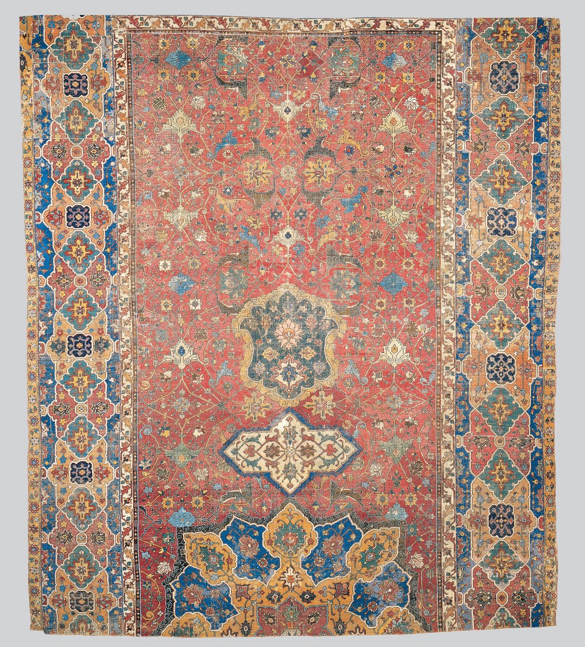 Delvis Tabriz-medaljontæppe, Nordvest-Persien, begyndelsen af det 16. århundrede af Persian School