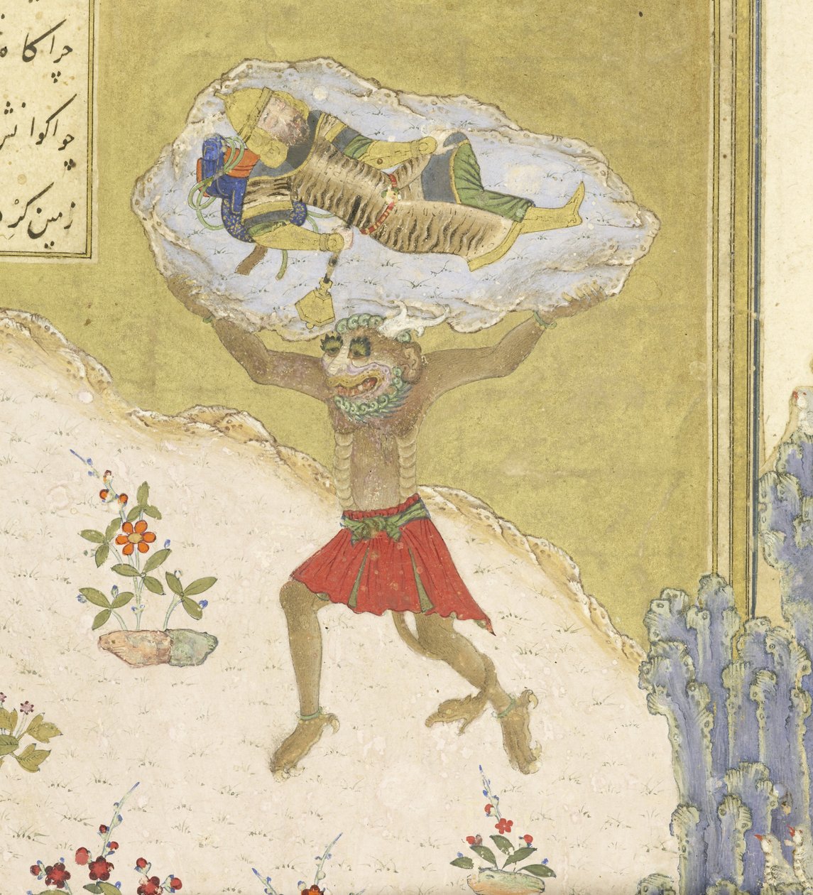 Persisk 239 fol.165b detalje: Illustration fra Shahnama (Kongernes Bog), af Abul-Qasim Mansur Firdawsi (ca. 934-c.1020), 1444 af Persian School