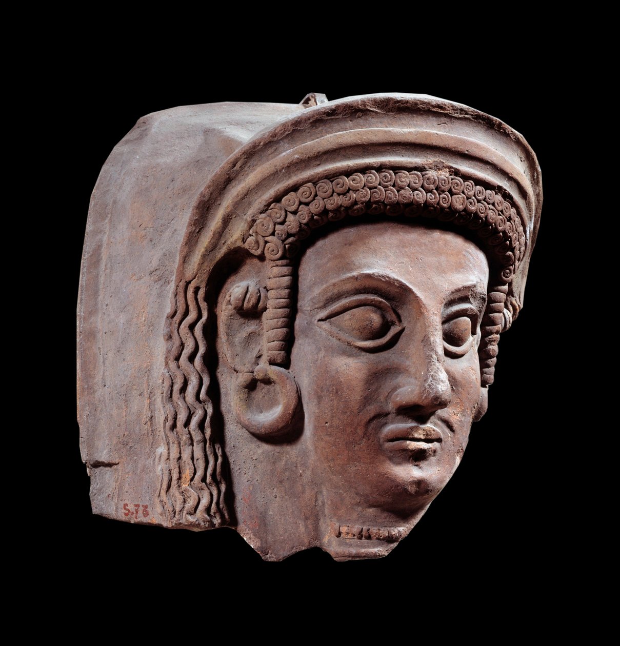 Persisk kunst: fragment af græsk fønikisk sarkofag. Fra skilpaddens nekropolis (4. århundrede f.Kr.) Paris, Louvre-museet af Persian School