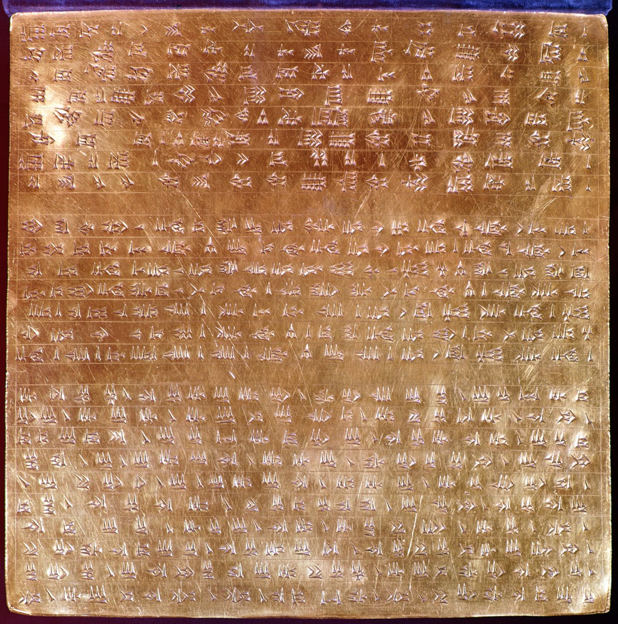 Plaque af Dareios I (521-486 f.Kr.) 550-500 f.Kr. (guld) af Persian School