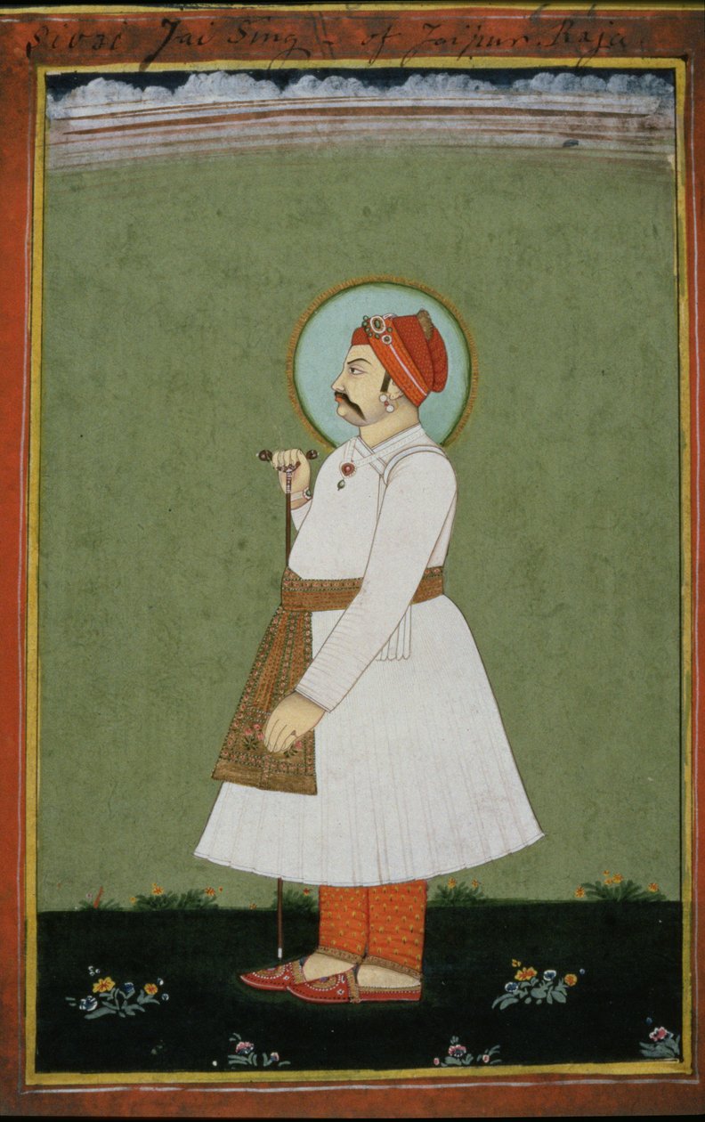Portræt af Maharaja Jai Singh II (1700-44) af Jaipur af Persian School