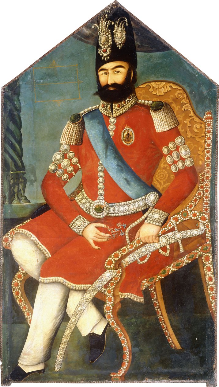 Portræt af Muhammad Shah, ca. 1850 af Persian School
