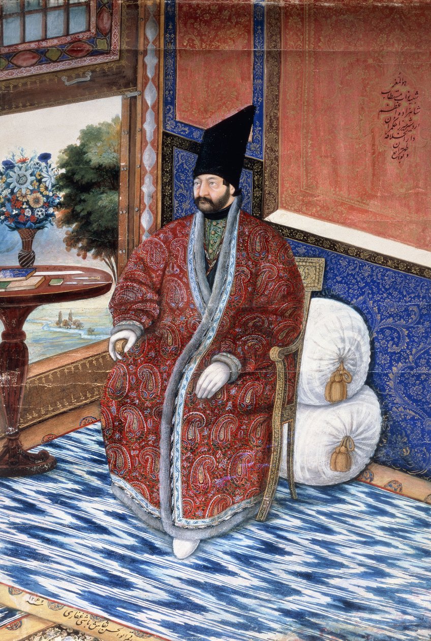 Portræt af prins Ardshir Mirza, ca. 1852-3 af Persian School