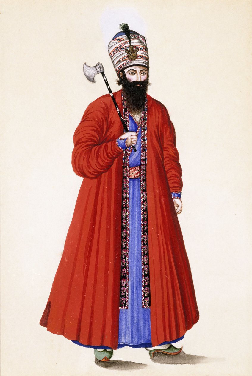 Portræt af Sadre A"zam, premierminister under Fath "Ali Shah, 1800-tallet af Persian School